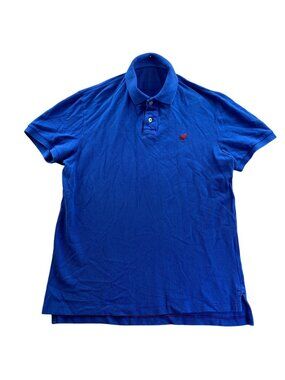 American Eagle Outfitters Men Polo Shirt Large Blue Short Sleeve Performance Top